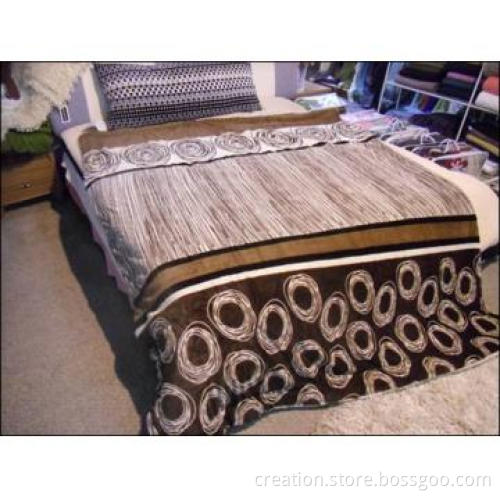 Printed PV Fleece Comforter With Sherpa Backing Blankets